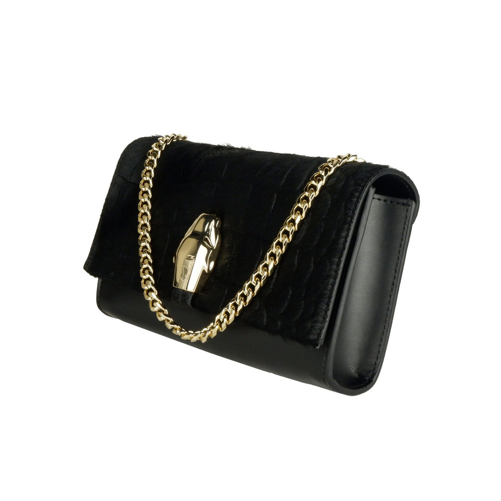Cavalli Class Nero Calfskin Crossbody Bag - Picture 2 of 3